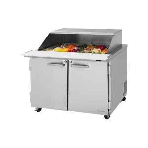Turbo Air PST-48-18-N-SL Pro Series Mega Top Sandwich/Salad Prep Table With Slide Lid, Two-Section, Rear Mount