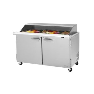Turbo Air PST-60-24-N-SL Pro Series Mega Top Sandwich/Salad Prep Table With Slide Lid, Two-Section, Rear Mount