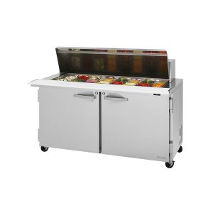 Turbo Air PST-60-24-N Pro Series Mega Top Sandwich/Salad Prep Table, Two-Section, Rear Mount Self-Contained