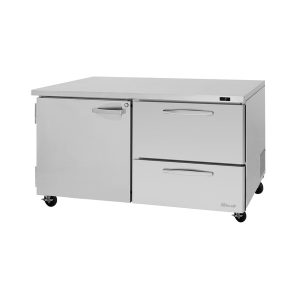 Turbo Air PUF-60-D2R(L)-N Pro Series Undercounter Freezer, Two-Section, 17.0 Cu. Ft. Capacity, 60-1/4"W X 32"D
