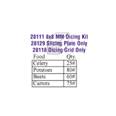 Robot Coupe 28111 Dicing Kit, 8 x 8mm (5/16″), Includes: Slicing Disc ...
