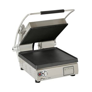 Star PST14IGT Pro-Max 2.0 Sandwich Grill, 14.5"W X 14.2"D Grooved Top / Smooth Bottom