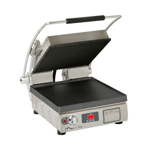 Star PST14ITGT Pro-Max 2.0 Sandwich Grill, 14.5"W X 14.2"D Grooved Top / Smooth Bottom