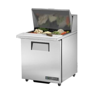 True TSSU-27-12M-B-ADA-HC Mega Top Sandwich/Salad Unit, 34" work surface height, (9) 1/6 & (3) 1/9 size (4"D) poly p