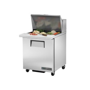 True TSSU-27-12M-B-HC Mega Top Sandwich/Salad Unit, (9) 1/6 size & (3) 1/9 size (4"D) poly pans, stainless steel