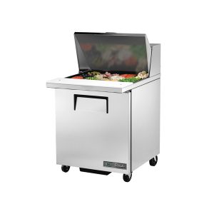 True TSSU-27-12M-C-HC Mega Top Sandwich/Salad Unit, (12) 1/6 size (4"D) poly pans, stainless steel insulated cov