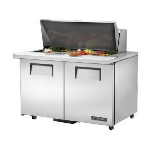 True TSSU-48-18M-B-ADA-HC Mega Top Sandwich/Salad Unit, 34" work surface height, (18) 1/6 size (4"D) poly pans