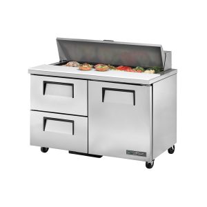True TSSU-48-12D-2-HC Sandwich/Salad Unit, (12) 1/6 size (4"D) poly pans, stainless steel insulated cover
