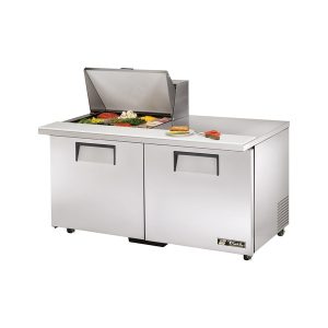 True TSSU-60-12M-B-ADA-HC Mega Top Sandwich/Salad Unit, 34" work surface height, (12) 1/6 size (4"D) poly pans