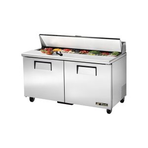 True TSSU-60-16-HC Sandwich/Salad Unit, (16) 1/6 size (4"D) poly pans, stainless steel insulated cover