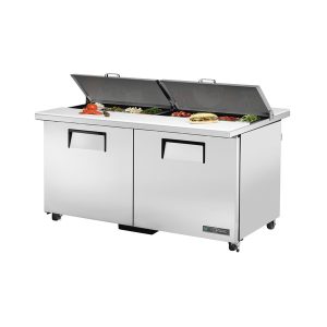 True TSSU-60-16-DS-ST-ADA-HC Dual Side Sandwich/Salad Unit, 34" work surface height, (16) 1/6 size (4"D) poly pans