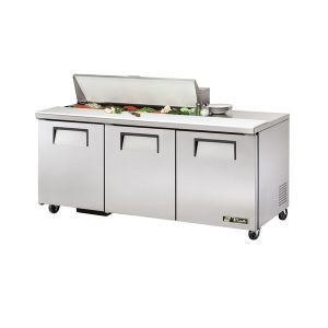 True TSSU-72-12-HC Sandwich/Salad Unit, (12) 1/6 size (4"D) poly pans, stainless steel insulated cover