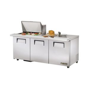 True TSSU-72-12M-B-ADA-HC Mega Top Sandwich/Salad Unit, 34" work surface height, (12) 1/6 size (4"D) poly pans
