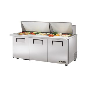True TSSU-72-30M-B-ST-ADA-HC Mega Top Sandwich/Salad Unit, 34" work surface height, (30) 1/6 (4"D) poly pans