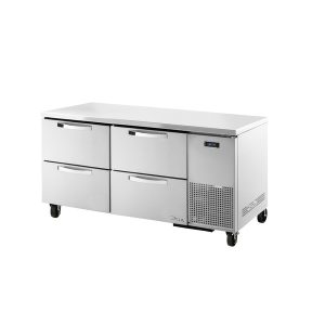 True TUC-67D-4-HC~SPEC3 SPEC SERIES Deep Undercounter Refrigerator, 33 - 38?F, side mounted self-contained refrige