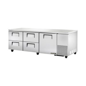 True TUC-93D-4-HC Deep Undercounter Refrigerator, 33 - 38?F, side mounted self-contained refrigeration