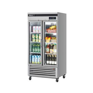Turbo Air TSR-35GSD-N Super Deluxe Glass Door Refrigerator, Two-Section, 39-1/2"W X 31-7/8"D X 83-1/4"H
