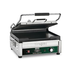 Waring WDG250T Dual Surface Panini Grill, Electric, Double, 14-1/2" X 11" Cooking Surface, With Timer