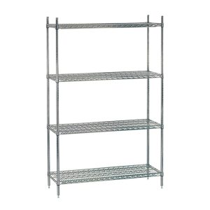 Advance Tabco ECC-1436 Shelving Unit, Wire, 4 Shelves, 4 Posts, 74" High