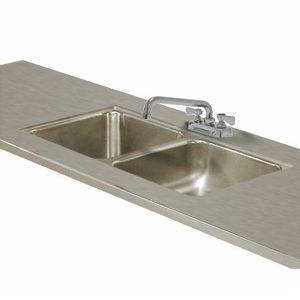 Advance Tabco TA-11F-2 Double Sink Welded Into Table Top, 10" X 14" X 10"