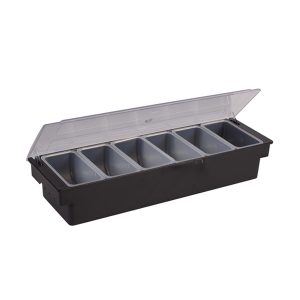 Winco CCH-6 Condiment Dispenser, 6-Compartment, 19-7/16"L X 6-1/4"W X 3-1/2"H