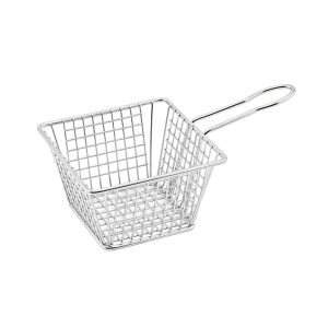 Winco FBM-554S Mini Fry Basket, 5" X 5" X 3"H, Square, Dishwasher Safe, 18/8 Stainless Steel