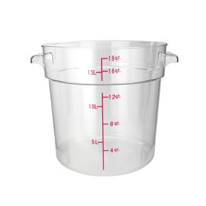 Winco PCRC-18 Food Storage Container, 18 Qt., 12-1/4" X 14-1/8" X 12"H, Round
