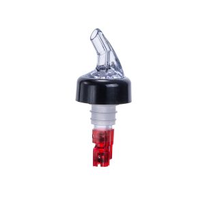 Winco PPA-100 Measuring Pourer, 1 Oz., With Black Collar, Clear Spout, Plastic