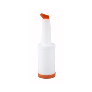 Winco PPB-1O Liquor & Juice Multi Pour, 1 Qt., With Orange Spout & Lid