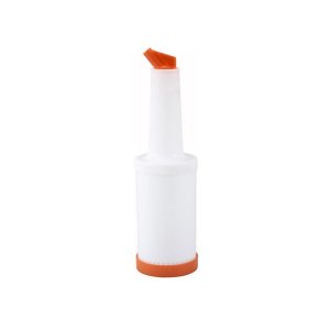 Winco PPB-2O Liquor & Juice Multi Pour, 2 Qt., With Orange Spout & Lid