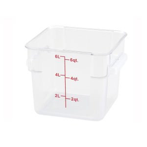 Winco PTSC-6 Storage Container, 6 Qt., 8-13/16" X 9-3/8" X 7-5/16"H, Square