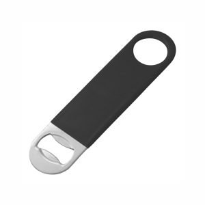 Winco CO-301PK Bottle Opener, 7''L, Flat, Stainless Steel With Black PVC-Coating