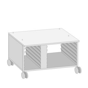 RATIONAL 60.30.332 UG II Mobile Oven Stand, 14 Supporting Rails, Side Panels And Top Closed