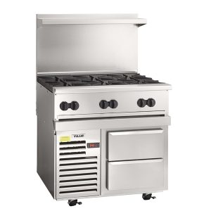 Vulcan 36R-6B Endurance 36" Gas Range with Six Burners and Refrigerated Base